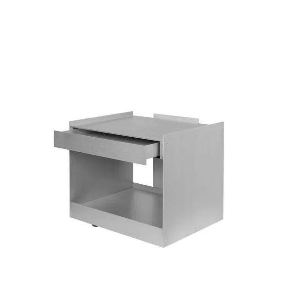 Lager Low Trolley With Drawer Aluminium