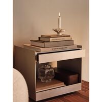 Lager Low Trolley With Drawer Aluminium