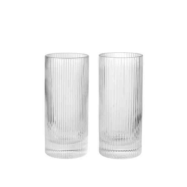 Ripple Highball Glasses Set of 2 Clear