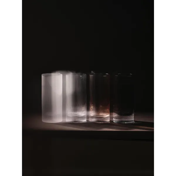 Ripple Highball Glasses Set of 2 Frosted