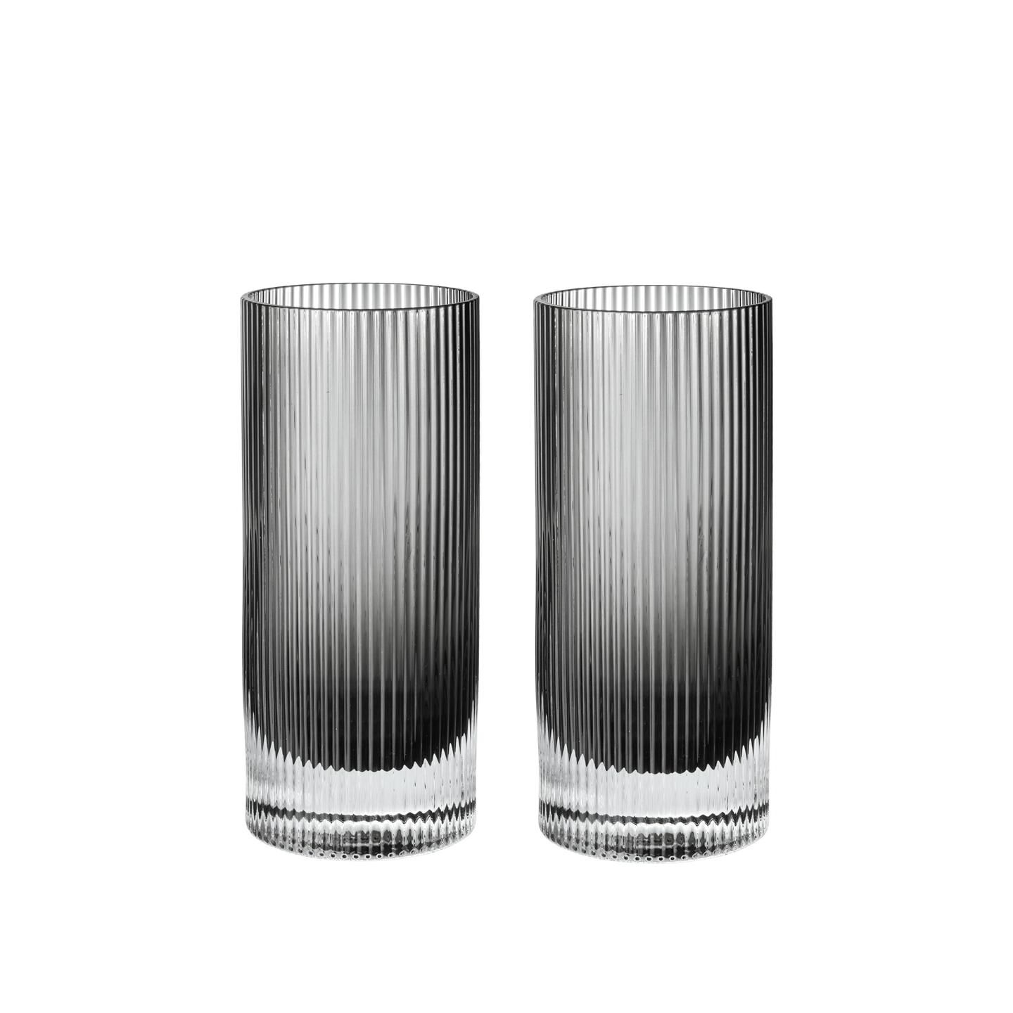 Ripple Highballglass Sett med 2 Smoked Grey