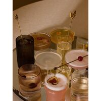 Ripple Highball Glasses Set of 2 Smoked Grey