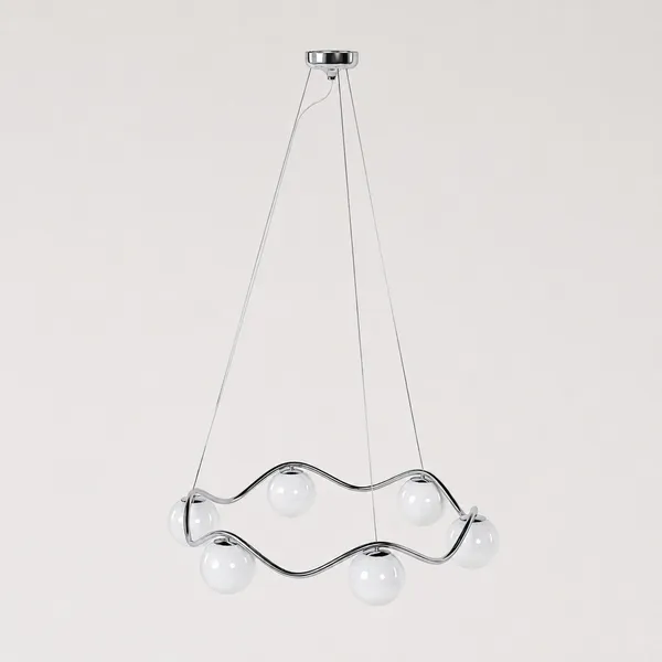 Circle of Life Chandelier Ø91cm/Ø15cm Globes Opal Glass/Chrome