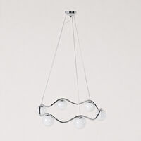 Circle of Life Chandelier Ø91cm/Ø15cm Globes Opal Glass/Chrome