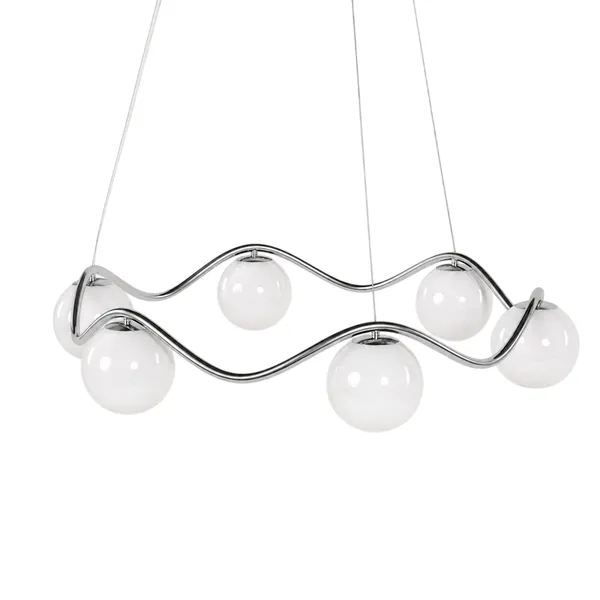 Circle of Life Chandelier Ø91cm/Ø15cm Globes Opal Glass/Chrome