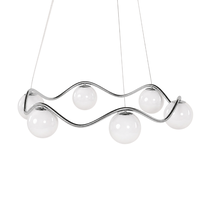 Circle of Life Chandelier Ø91cm/Ø15cm Globes Opal Glass/Chrome