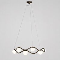 Circle of Life lysekrone Ø65cm/Ø11cm globes opalglas/bruneret messing