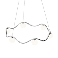 Circle of Life lysekrone Ø65 cm/Ø11 cm kugler i opalglas/krom