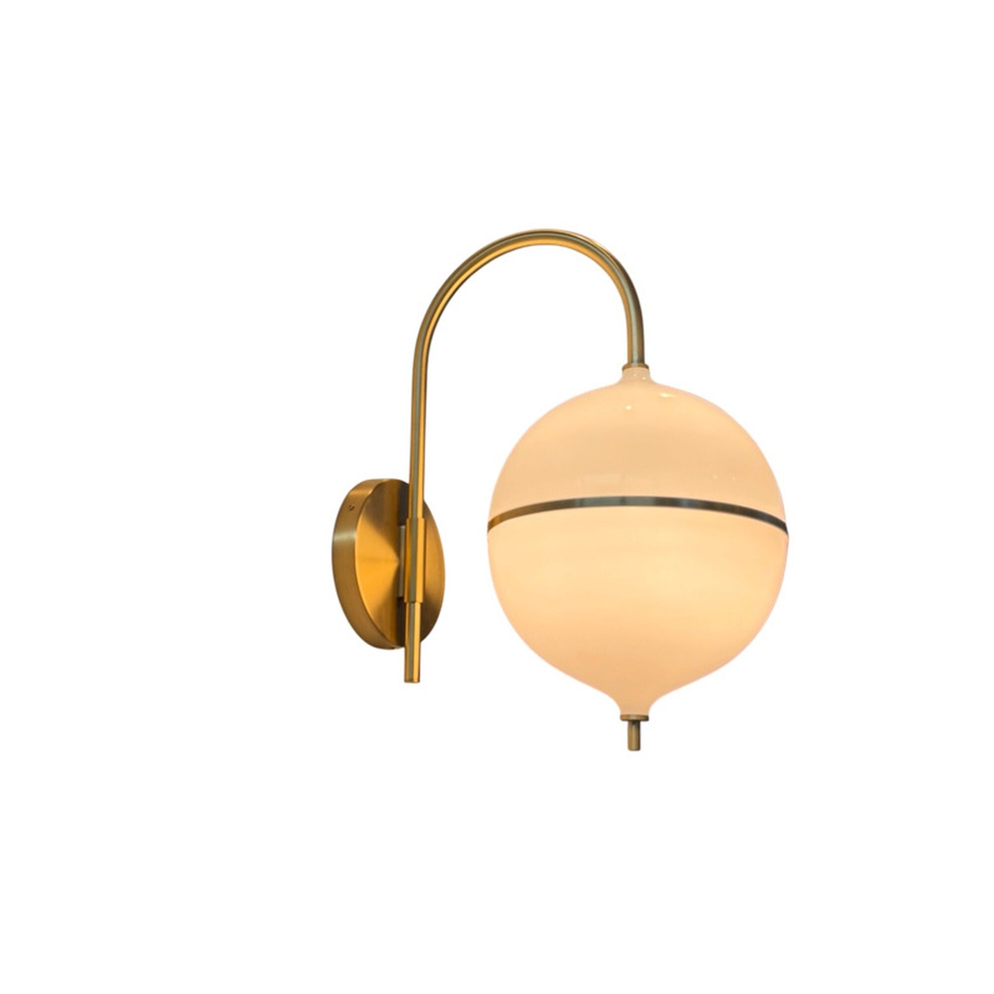 Eternal Moonlight vegglampe Ø32 cm XL opalglass/børstet messing fastmontert spesialutgave