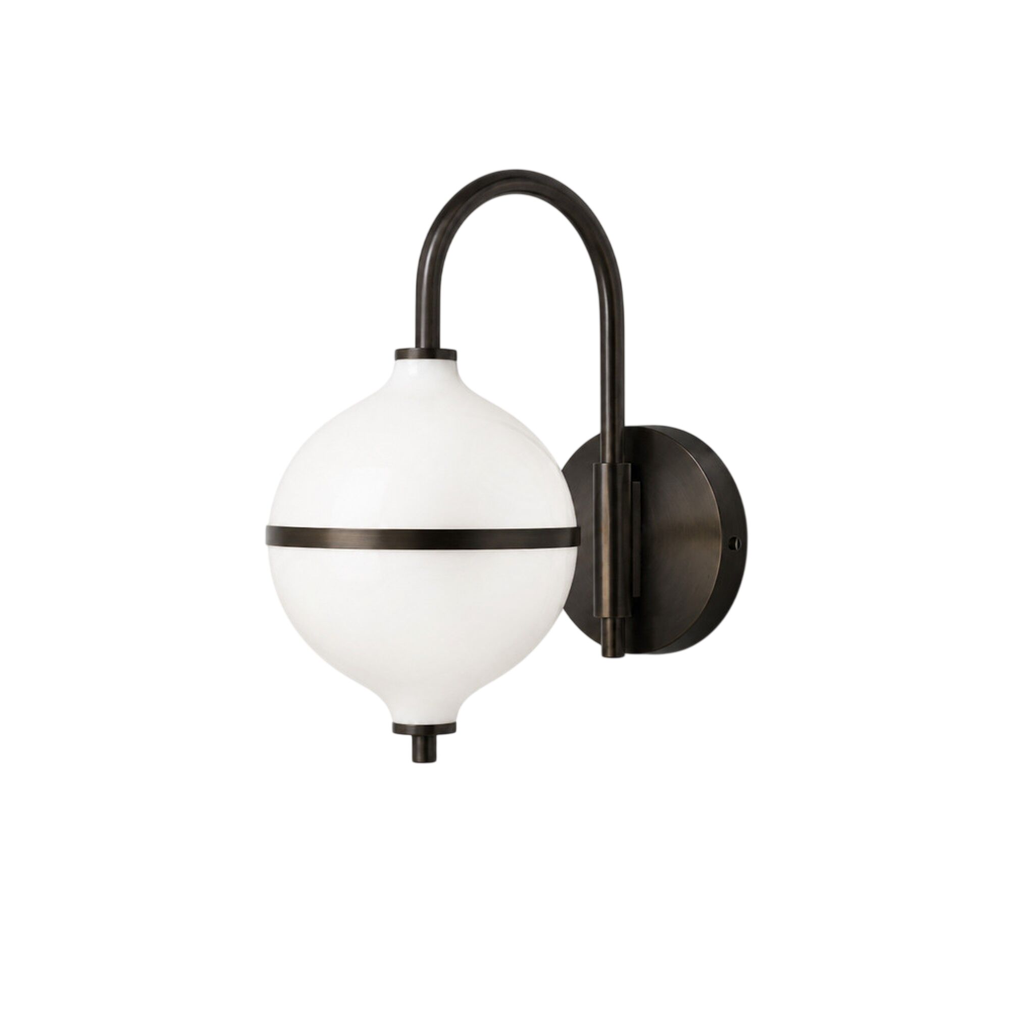 Eternal Moonlight vegglampe Ø15 cm opalglass/brunert messing