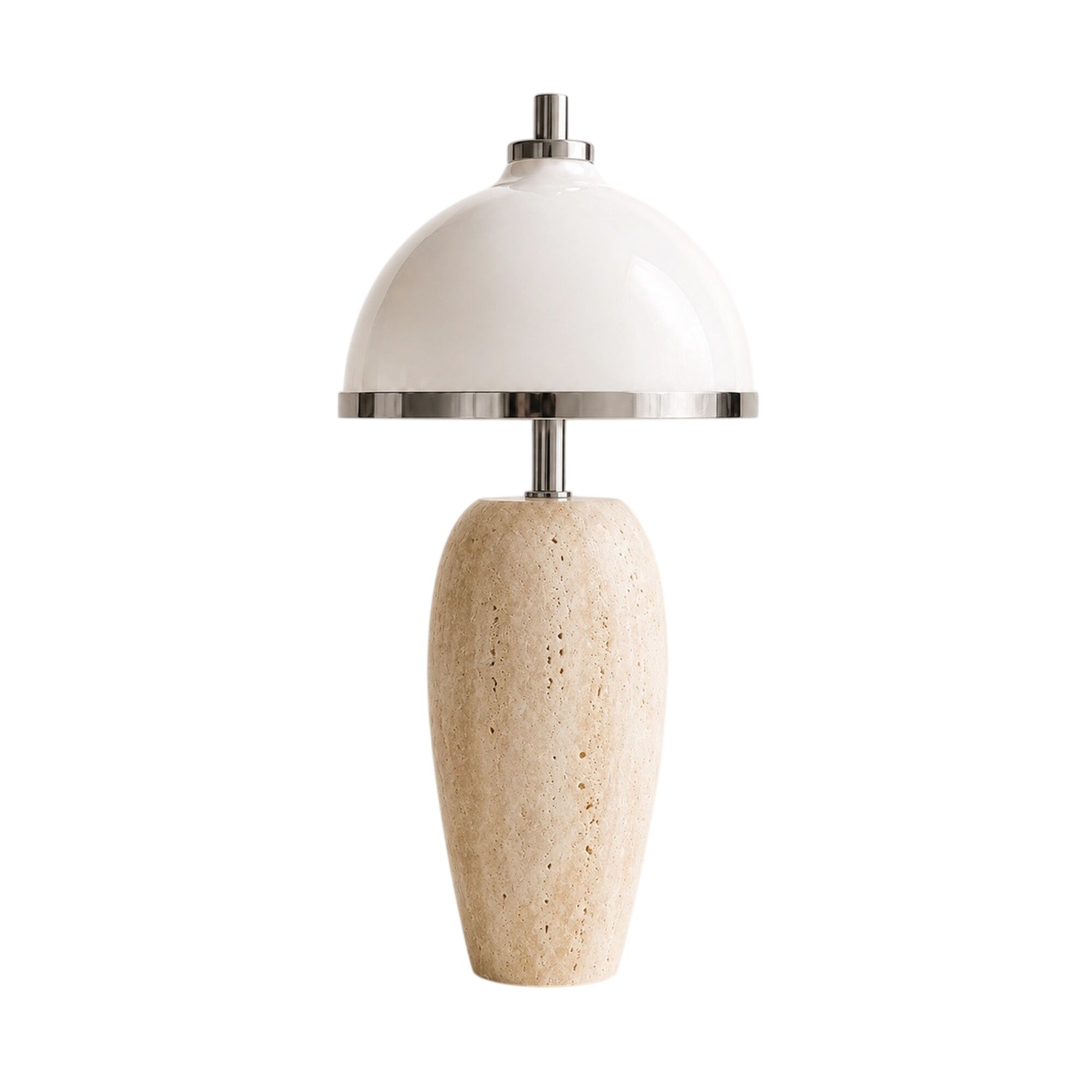Eternal Moonlight bærbar lampe Ø12 cm Travertin/Krom
