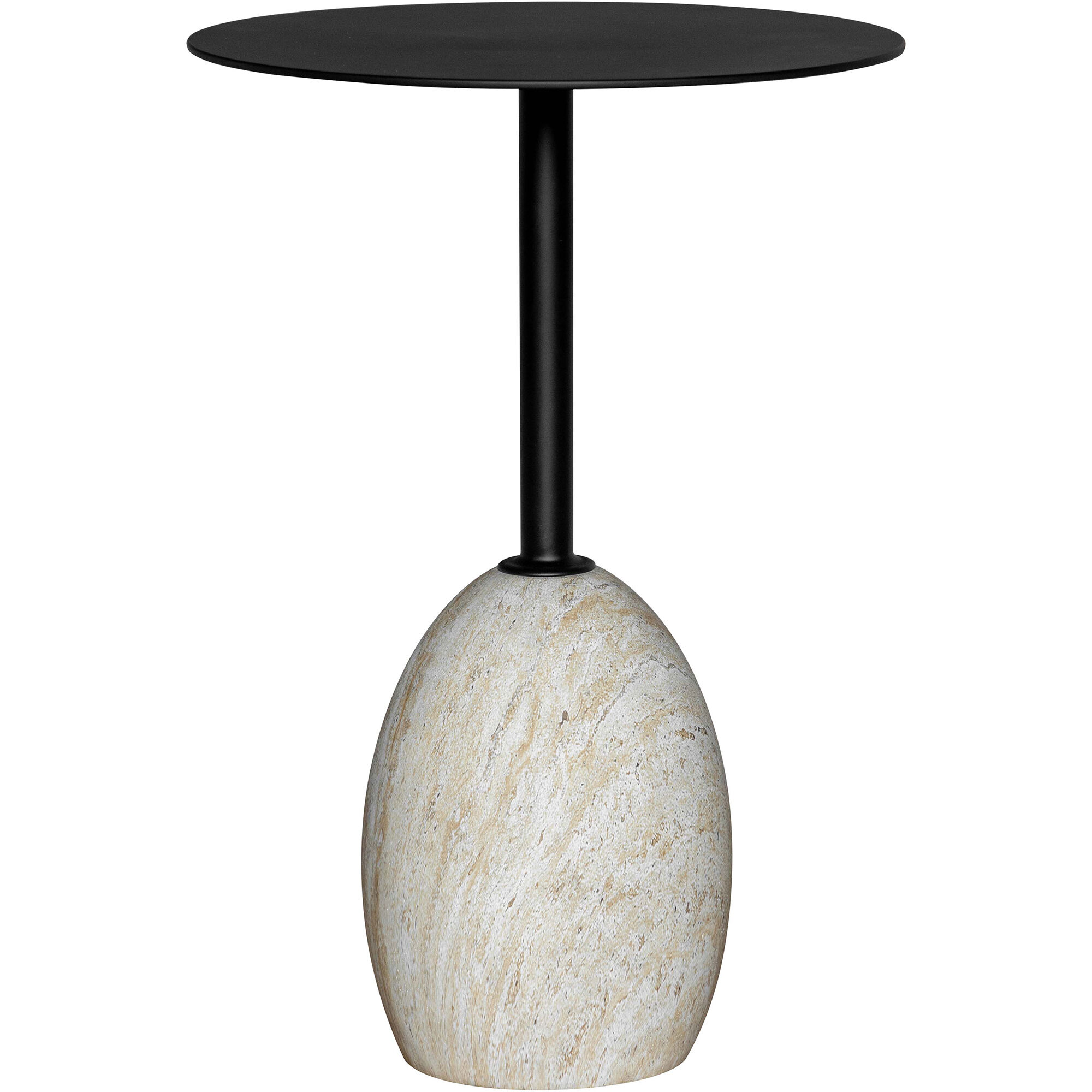 Shine Sidebord Svart/Travertin