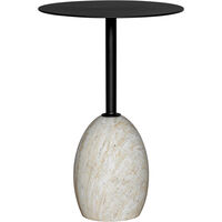 Shine Side Table Black/Travertine