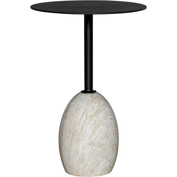 Shine Side Table Black/Travertine