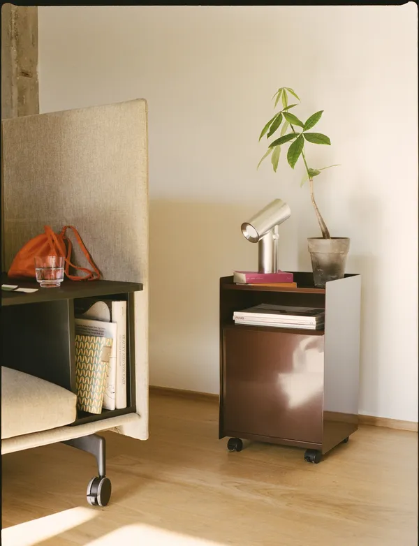 Folded Trolley H61.5 with Drawer Dark Red
