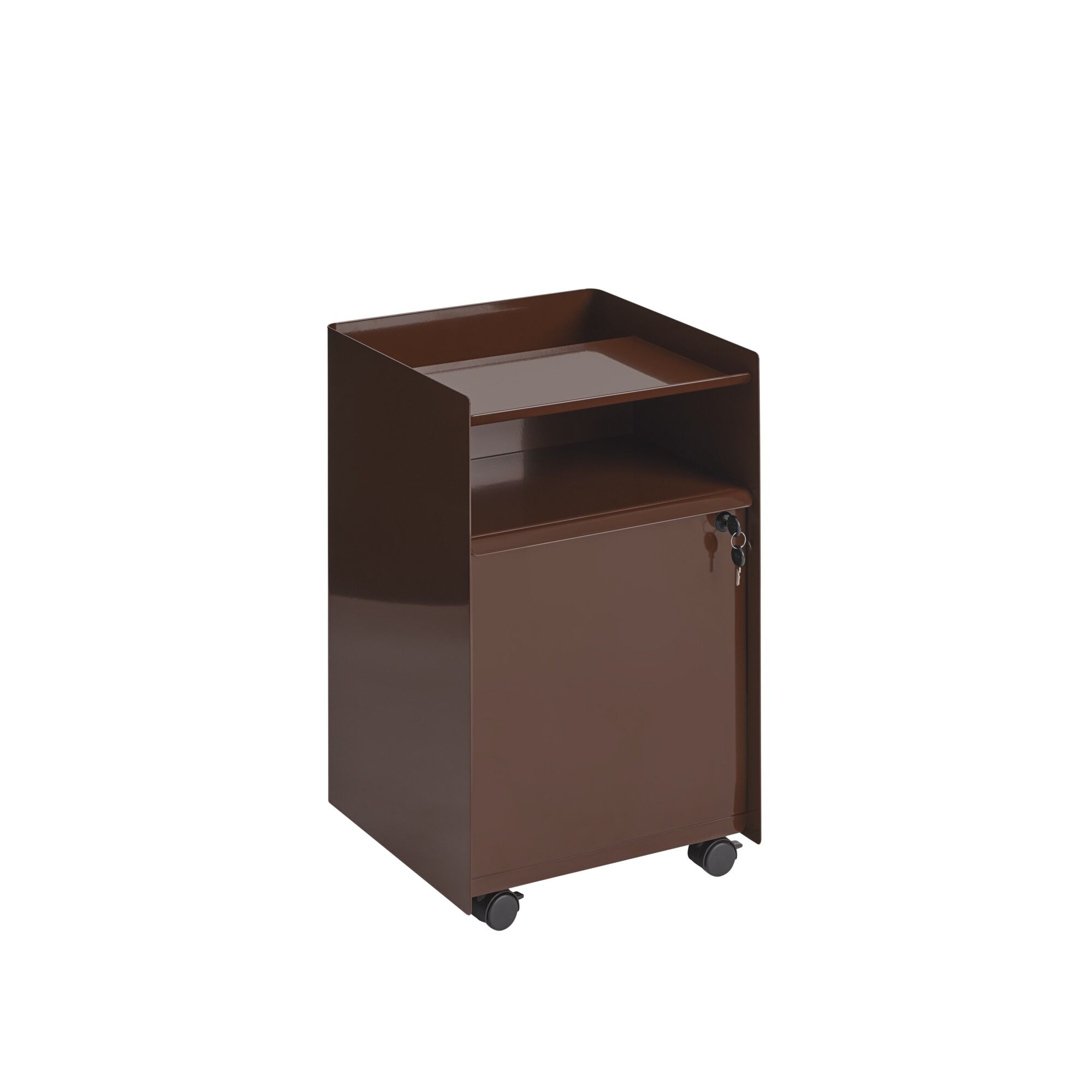 Folded Trolley H61.5 med låsbar skuff Mørkerød