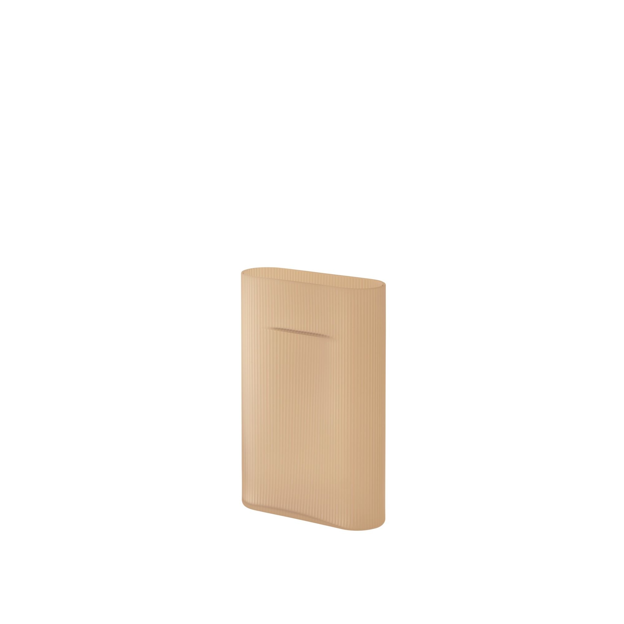 Ridge Vase H35 Light Orange
