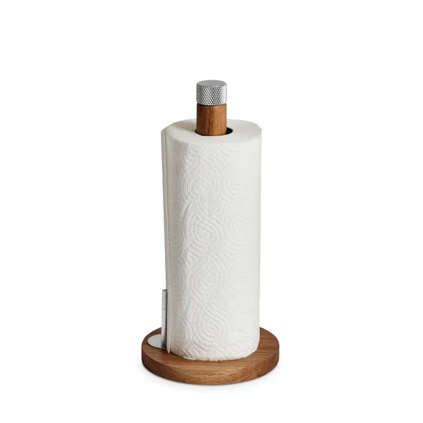 Sina Kitchen Roll Holder Oak/Steel