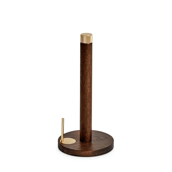 Sina Kitchen Roll Holder Dark Oak/Brass
