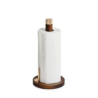 Sina Kitchen Roll Holder Dark Oak/Brass