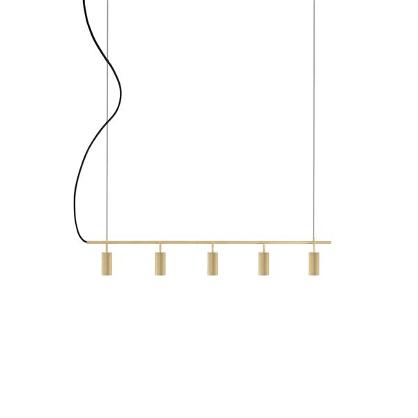 Hubble 5 Hanglamp Lang Geborsteld Messing