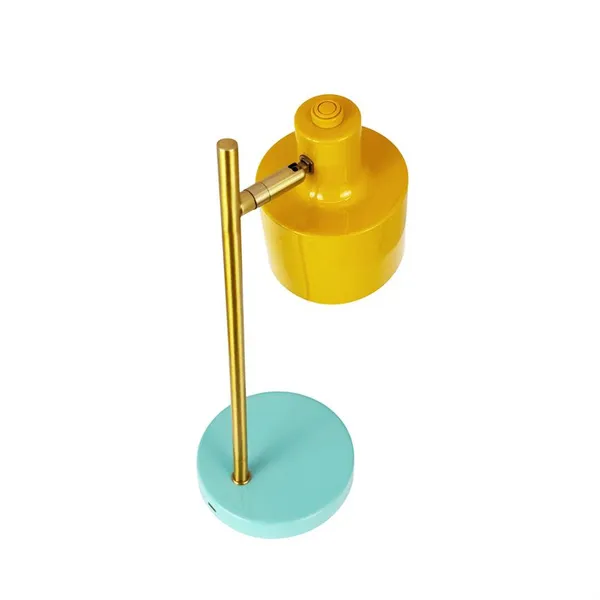 Ocean Mini bærbar bordlampe LED, karry/turkis/messing