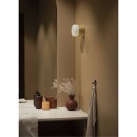 Hubble 12 Væglampe/Loftlampe IP44 Hvid/Børstet Messing