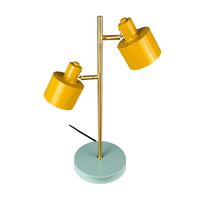 Ocean Bordlampe 2 Skærme Karry/Turkis/Messing