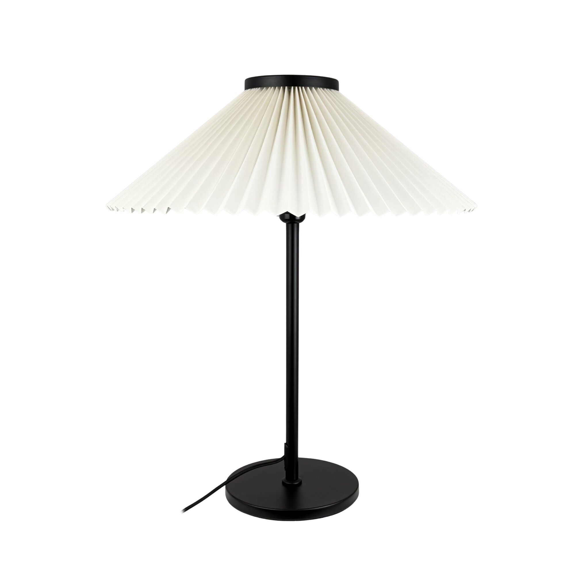 Pliss&eacute; Bordslampa Svart/Off White