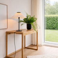 Plissé Bordlampe Sort/Off White