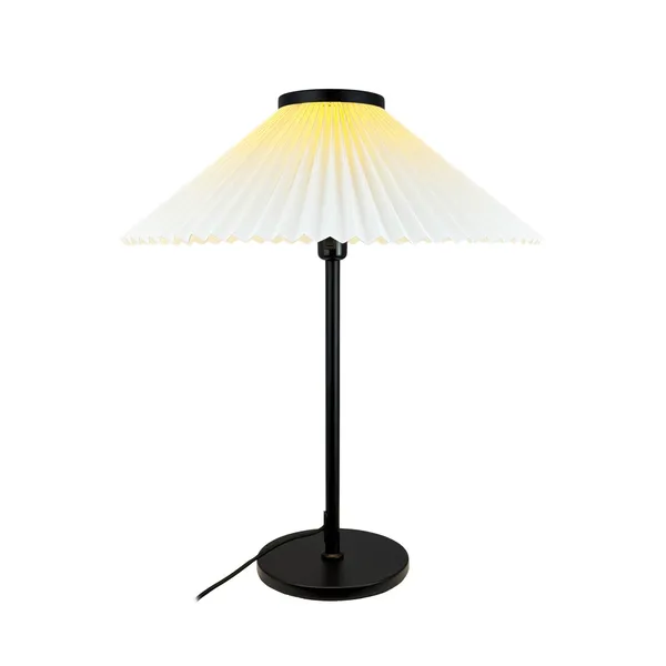 Plissé Bordlampe Sort/Off White