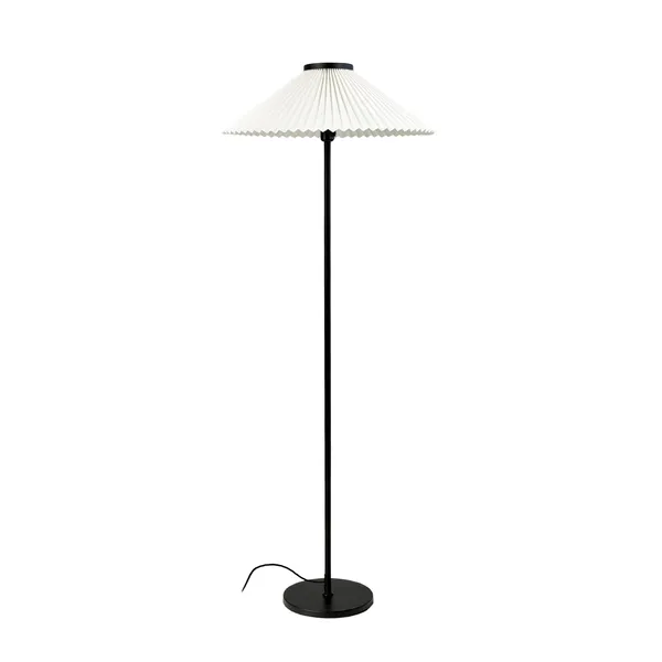 Plissé Gulvlampe Sort/Off White