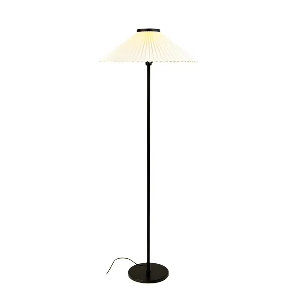 Plissé Gulvlampe Sort/Off White