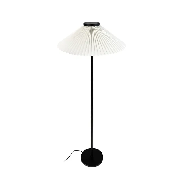 Plissé Gulvlampe Sort/Off White