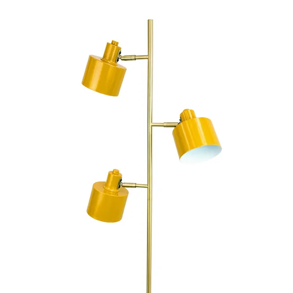 Ocean Gulvlampe 3 Skærme Karry/Turkis/Messing