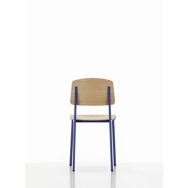 Standard Dining Chair Prouvé Bleu Marcoule/Eiche