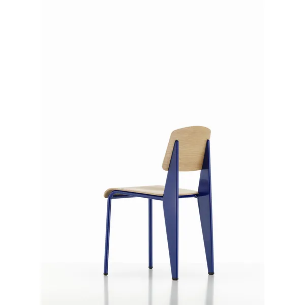 Standard Dining Chair Prouvé Bleu Marcoule/Eiche