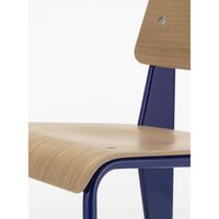 Standard Dining Chair Prouvé Bleu Marcoule/Eiche
