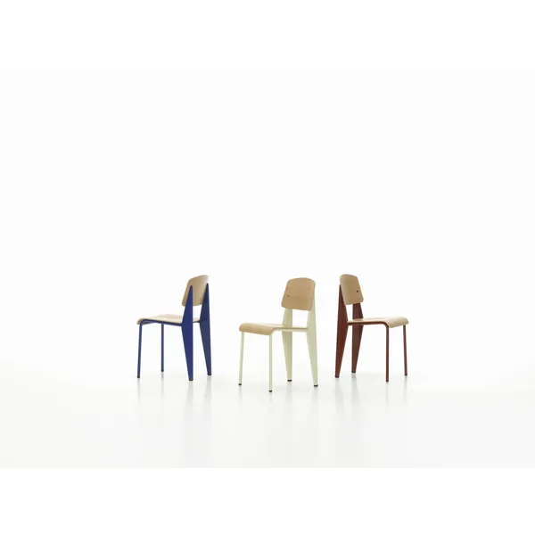 Standard Dining Chair Prouvé Bleu Marcoule/Eiche