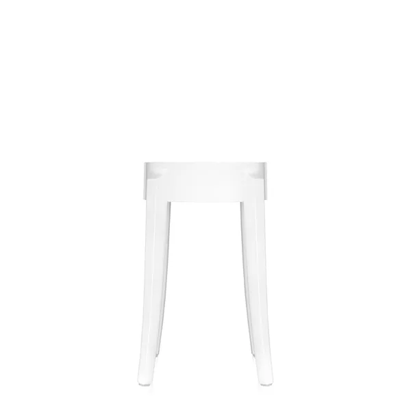 Charles Ghost Stool H45 Glossy White
