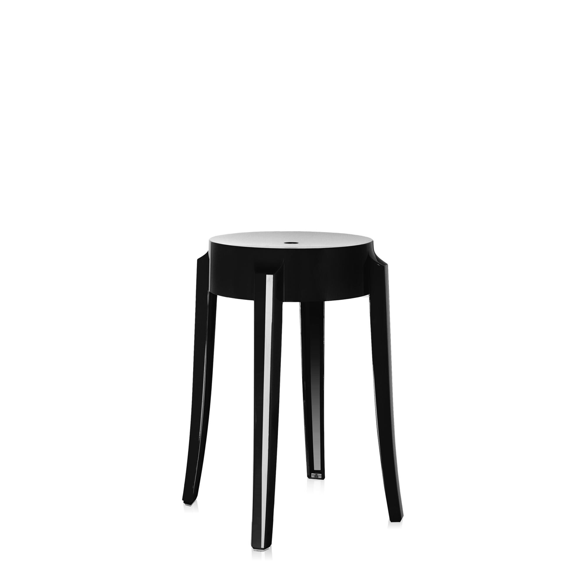 Charles Ghost Hocker H45 Schwarz Glänzend