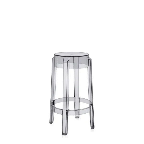 Charles Ghost Bar Stool H65 Gray