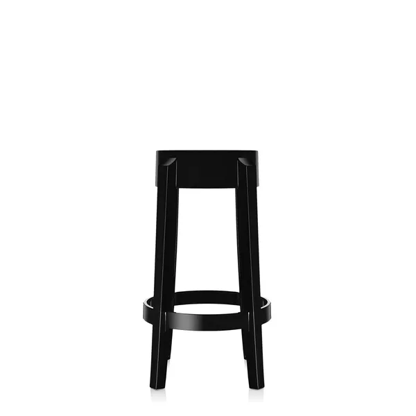 Charles Ghost Bar Stool H65 Glossy Black