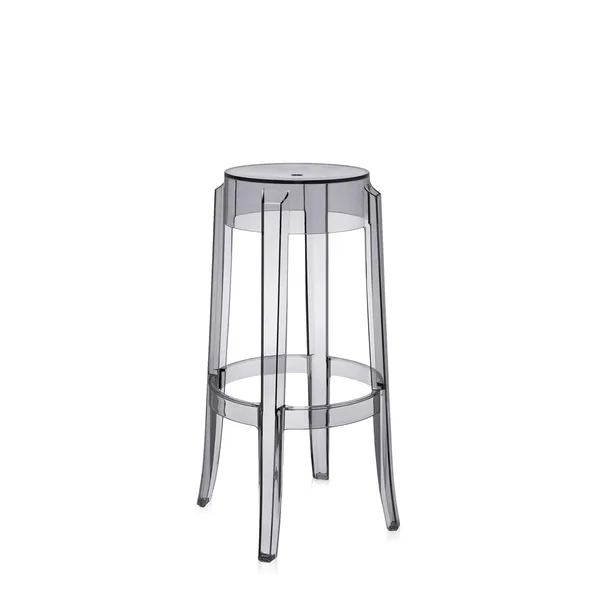 Charles Ghost Bar Stool H75 Gray