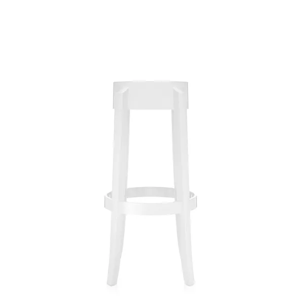 Charles Ghost Bar Stool H75 Glossy White
