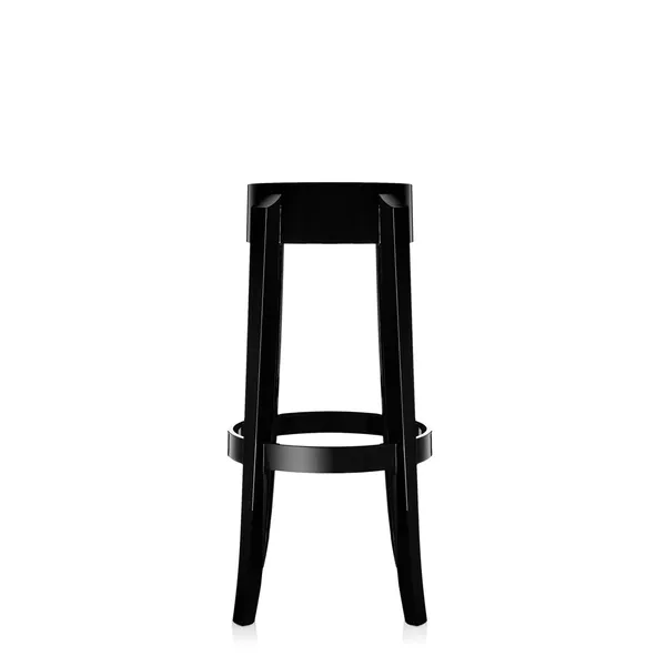 Charles Ghost Bar Stool H75 Glossy Black