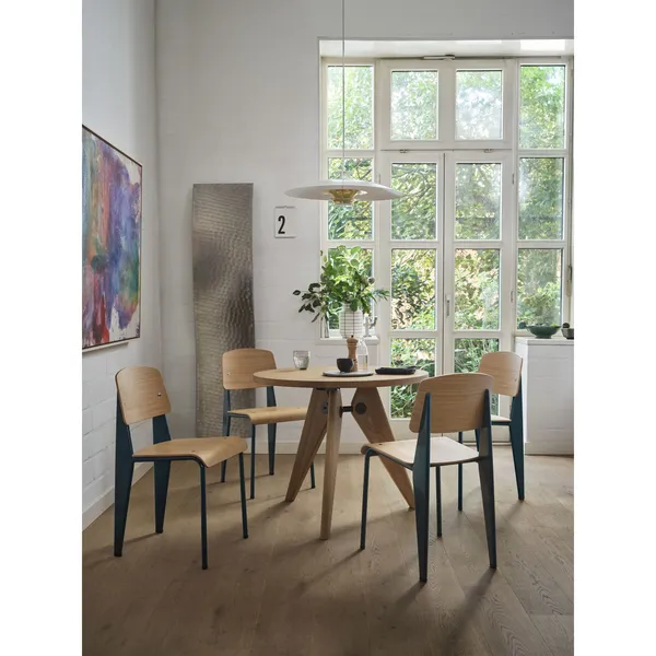 Standard Dining Chair Prouvé Blanc Colombe/Oak