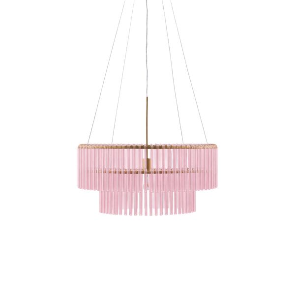 Hook 60 Pendelleuchte Rosa/Gebürstetes Messing