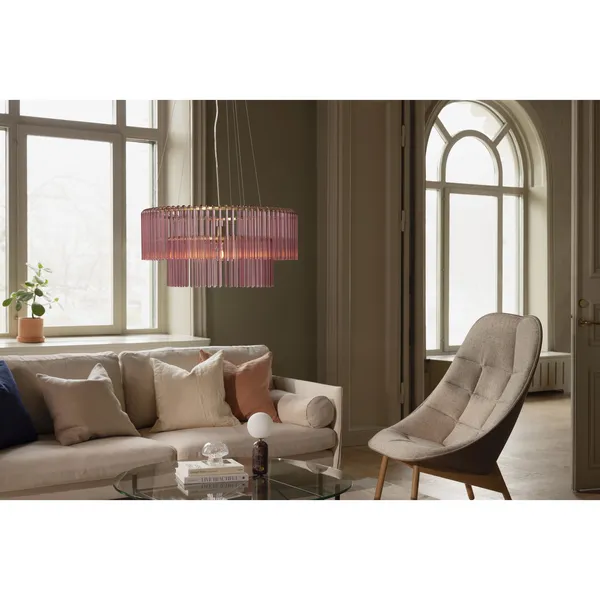 Hook 60 Pendel Pink/Børstet Messing