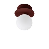 Art Deco Vägghängd/Taklampa IP44 Vinröd/Vit